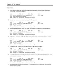 Accounting Chapter 14 A non influential and noncontrolling investment