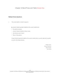 Investments & Securities Chapter 14 The current yield on a bond is equal to