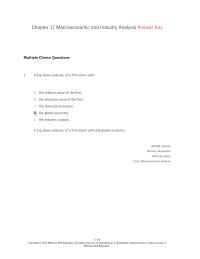 Investments & Securities Chapter 17 A top down analysis of a firm starts