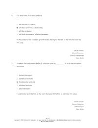 Investments & Securities Chapter 18 the present value of growth opportunities