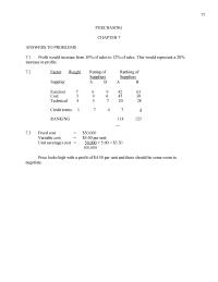 Management Chapter 7 When Using The Ranking Method Evaluating Suppliers