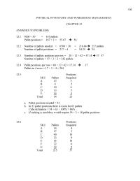 Management Chapter 12 Among Other Things Good Physical Control And