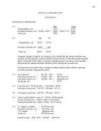 Management Chapter 13 Physical Distribution Answers Problems 131