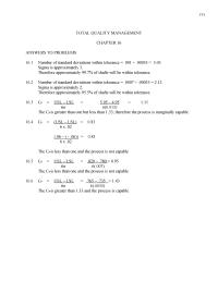 Management Chapter 16 The CP is greater than one but less than 1.33