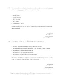 Investments & Securities Chapter 23 The Value Futures Contract For Storable
