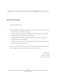 Investments & Securities Chapter 27 portfolio weights are sensitive to large alpha