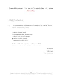 Investments & Securities Chapter 28 The feedback phase of the CFA Institute’s investment
