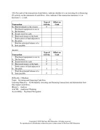 Accounting Chapter 2 For each of the transactions listed below