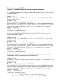 Accounting Chapter 5 The Securities & Exchange Commission requires