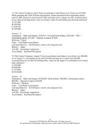 Accounting Chapter 6 The Tanner Company’s April 30 pre-reconciliation