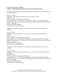 Accounting Chapter 7 The use of raw materials in the manufacturing