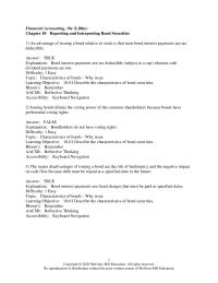Accounting Chapter 10 An advantage of issuing a bond relative