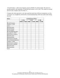 Accounting Chapter 10 Steamboat Company issued the following ten-year