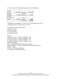 Accounting Chapter 13 Use The Letter For increase The Ratio For