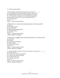Economics Chapter 1 Macroeconomic Policy Reflective Thinking