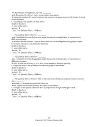 Economics Chapter 5 The quantity theory of money