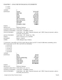 Finance Chapter 7 Had it reduced its assets in this amount