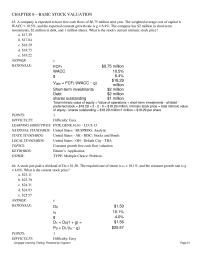 Finance Chapter 8 Barnette Inc.’s free cash flows are expected&nbsp;