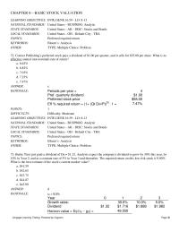 Finance Chapter 8 What The Current Price The Common Stock a