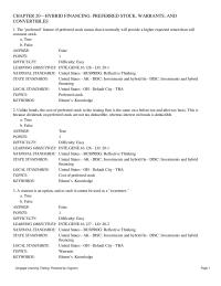 Finance Chapter 20 The Value Warrant Buy Safe Stable Stock