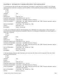 Finance Chapter 25 Establish The Rules Reorganization For Firms With