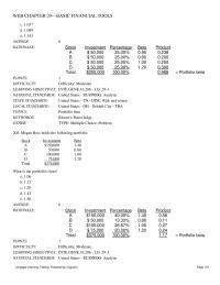 Finance Chapter 29 The market’s required rate of return