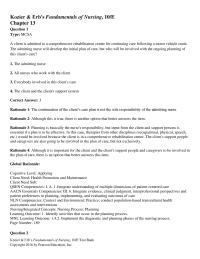 Nursing Chapter 13 Although it is important for the client and the