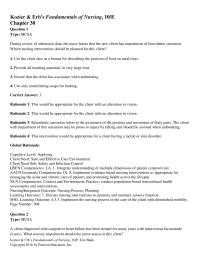 Nursing Chapter 38 Discuss nursing interventions to promote and maintain sensory