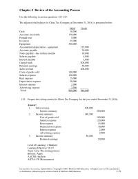 Accounting Chapter 2 Prepare an income statement for China Tea Company