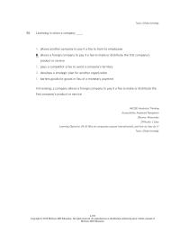Management Chapter 4 Licensing When Company Allows Another
