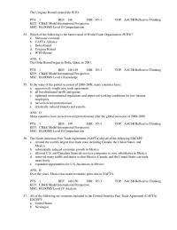 Marketing Chapter 5 Which of the following is the latest round of World Trade