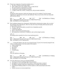 Marketing Chapter 5 The pricing component of the global marketing&nbsp;