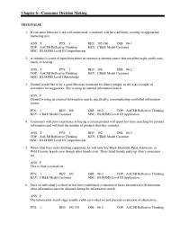 Marketing Chapter 6 If consumer behavior is not well understood