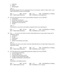Marketing Chapter 12 Which of the following is an example of post-purchase