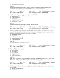 Marketing Chapter 20 All of the following are geographic pricing methods