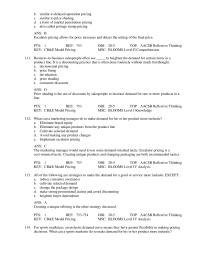 Marketing Chapter 20 Substitute Penetration Pricing Would Quickly Gain Large