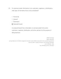 Management Chapter 1 Business Sends Information Its Customers Suppliers