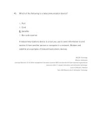 Management Chapter 1 Which The Following Telecommunication Device Port
