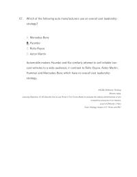 Management Chapter 1 Which The Following Auto Manufacturers Use