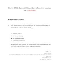 Management Chapter 2 Understand learning Objective 0201 Define Supply Chain Management