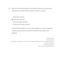 Management Chapter 2 Which The Following Systems The Primary
