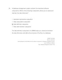 Management Chapter 3 Database Management System Contains Five Important