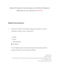 Management Chapter 4 Difficulty Easy topic Decisions And Decision Support 12 there Are