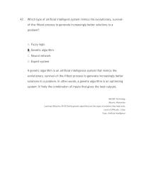Management Chapter 4 Which Type Artificial Intelligent System Mimics