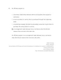 Management Chapter 5 Affiliate Program Is Business Relationship Between