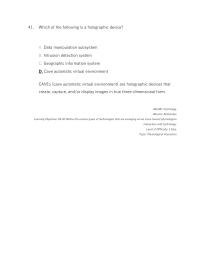 Management Chapter 9 Which The Following Holographic Device Data