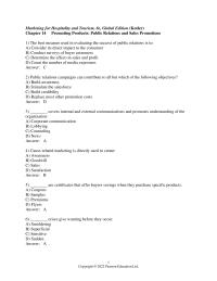 Marketing Chapter 14 Corporate communications promotes understanding of&nbsp;