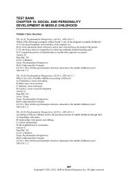 Psychology Chapter 10 How did the psychoanalytic theorists characterize the middle