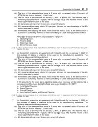 Accounting Chapter 21 Sands The Lease For 10 year Period The