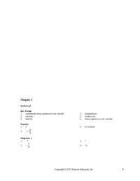 Mathematics Chapter 2 Homework conditional linear equation in one variable